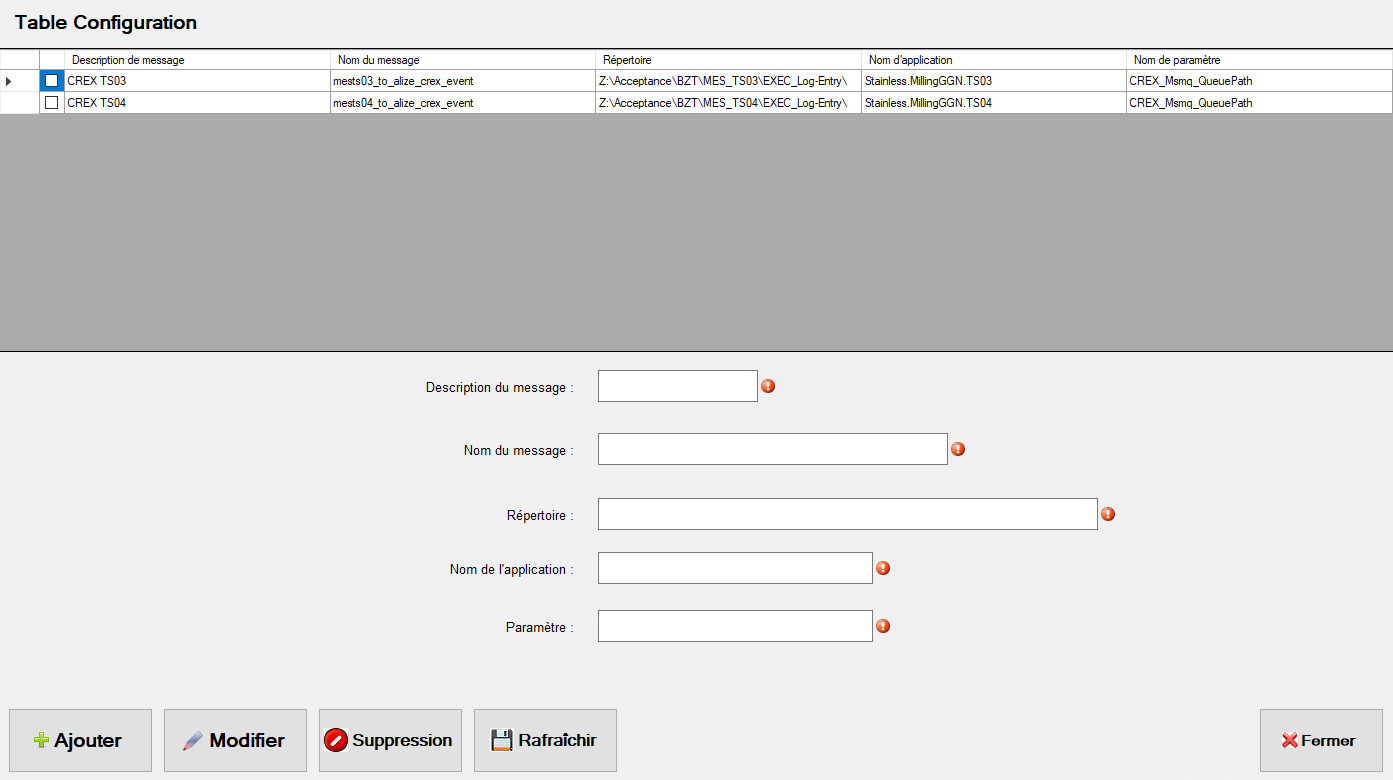 Configuration Form